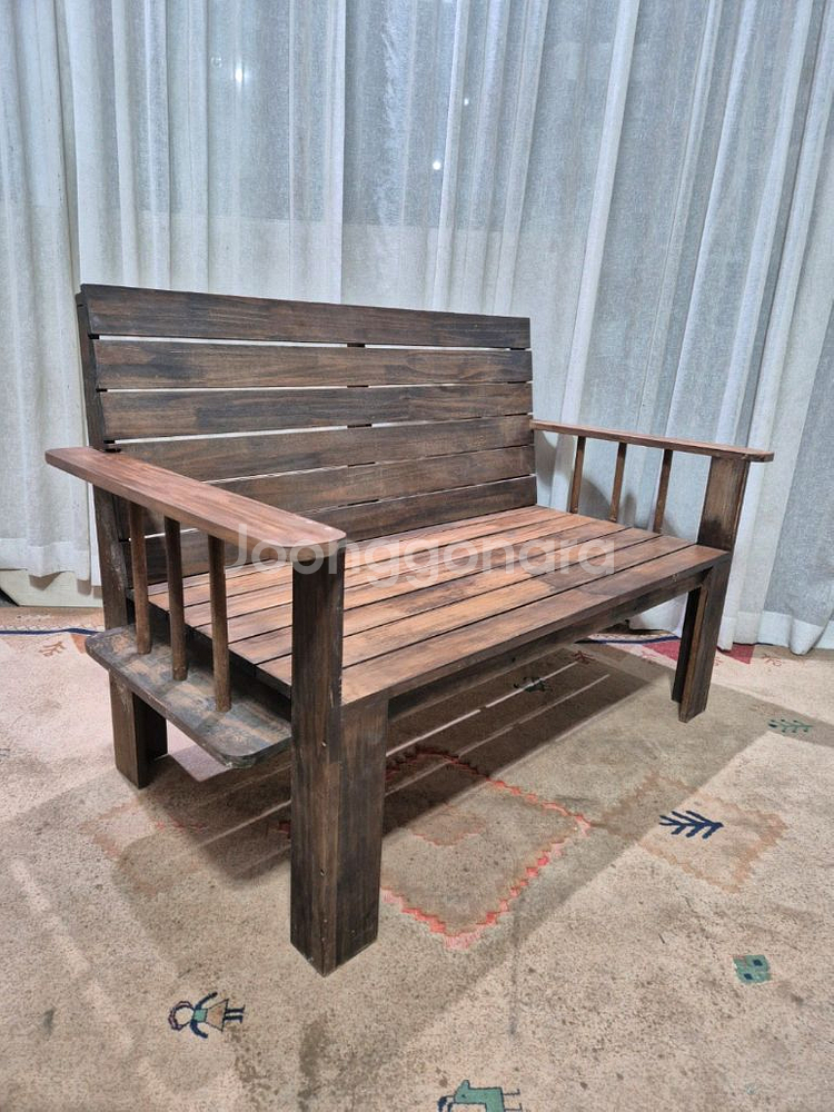 빈티지 원목 야외 벤치의자--3
