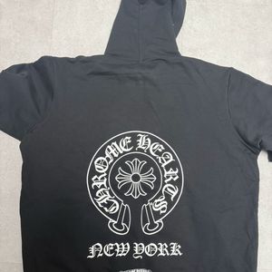 [XXL] 크롬하츠 홀스슈 백로고 후드 블랙 뉴욕 한정