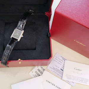 까르띠에 WSTA0071 탱크 머스트드 스틸 쿼츠 블랙 22mm 스몰