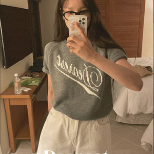 메이비베이비 디어리스트 Terrace 반팔 니트 그레이