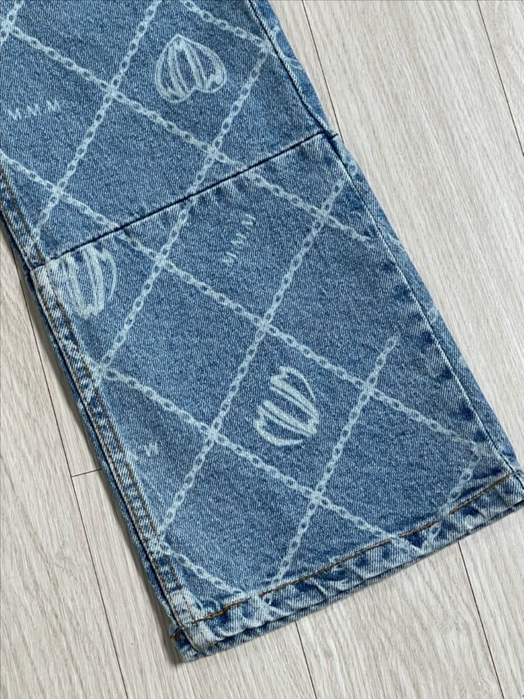 (새상품) 매니모어몽 에디션2. Cropped printed denim 이미지