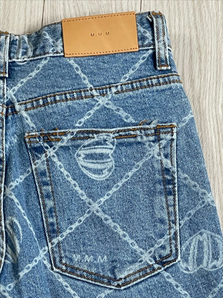 (새상품) 매니모어몽 에디션2. Cropped printed denim 이미지