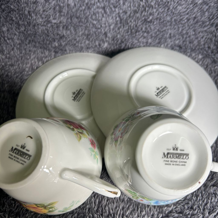 빈티지 영국 마르멜로 marmelo 커피잔 찻잔 2조--5