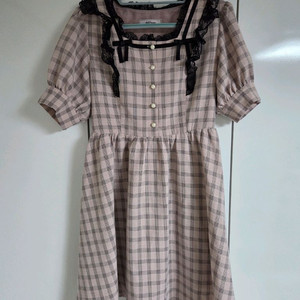 앙크루즈 ankroge 체크원피스 분홍원피스 일브 양산형