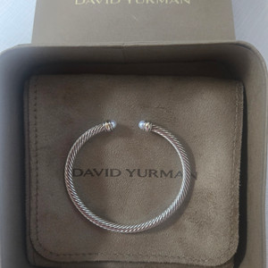 데이비드 율만 / 클래식 케이블 팔찌 18K 옐로우 골드와 진주로 장식된 스털링 실버, 4mm