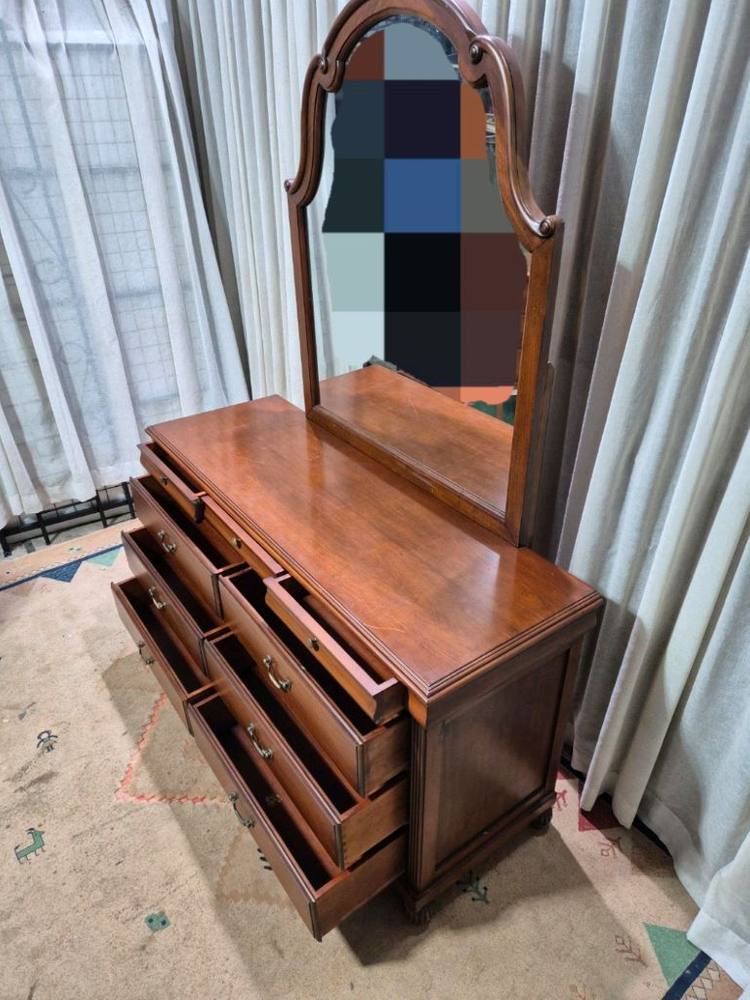 엔틱 원목 9D 화장대 서랍장 이미지