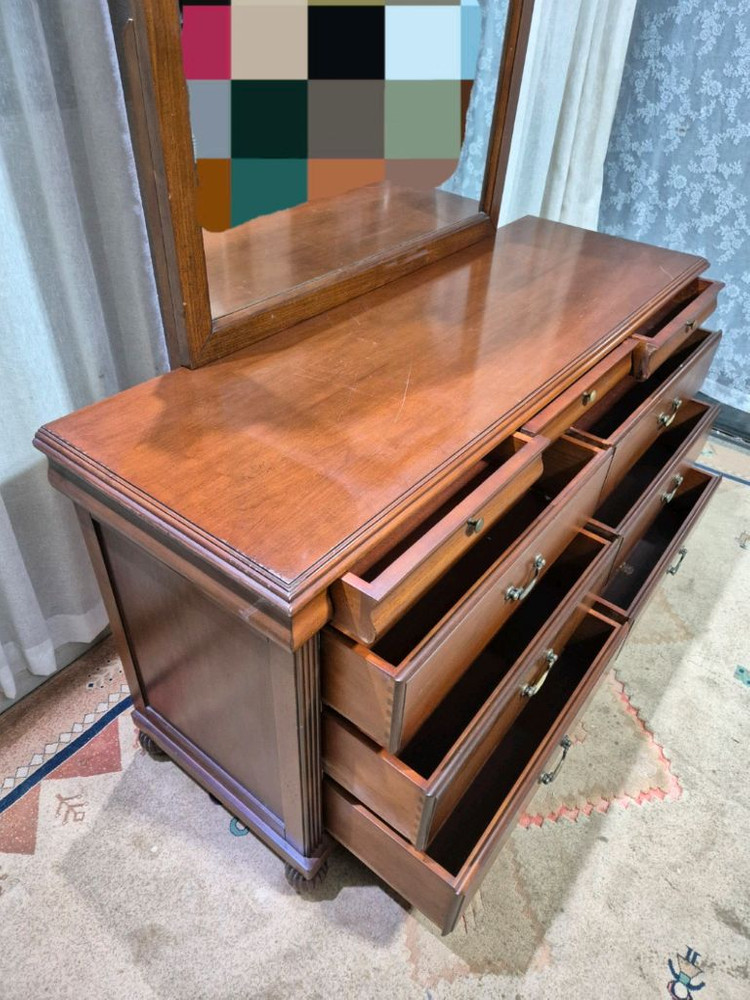 엔틱 원목 9D 화장대 서랍장 이미지