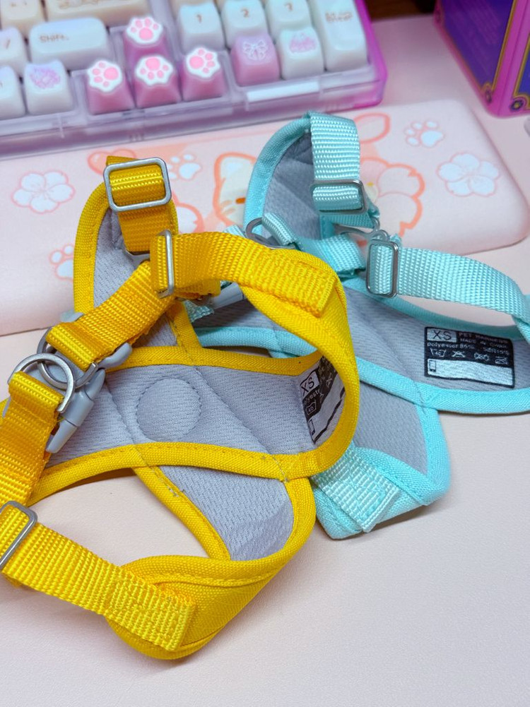 킁킁펫 강아지 X자 하네스 XS사이즈 (레몬옐로우, 민트그린)+s강아지옷 이미지