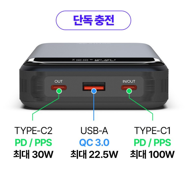 밸류엠 PD 130w 초고속 30,000mAh 보조배터리 미개봉 새제품--3