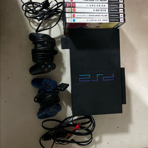 [판매] PS2(플레이스테이션2) 본체 + 게임 6종 + 컨트롤러 2개 풀세트 이미지