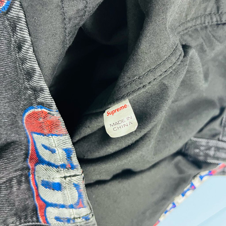 슈프림 666 데님 토트백--2