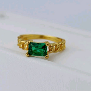 순금 사각 에메랄드반지 이미지