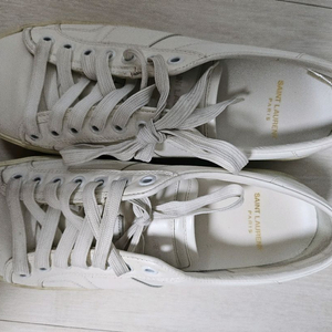 정품 생로랑 풀박스 SL/38 245/250화이트 스니커즈