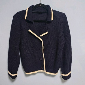 부루앤쥬디-배색가디건(네이비)