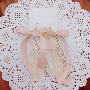 [가격내림]레이스리본귀걸이(핸드메이드) 이미지