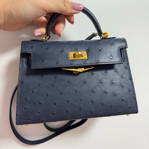 오strich 레더 핸드백