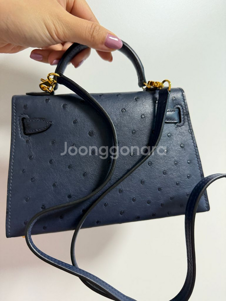 오strich 레더 핸드백--1