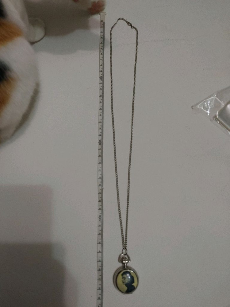 오드리햅번 실버 회중시계 빈티지 목걸이 펜던트--6