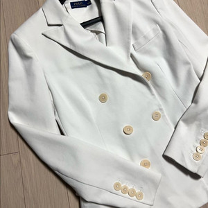 폴로 랄프로렌 POLO 더블버튼 자켓 코튼 면 아이보리 화이트 정장 오피스룩 이미지