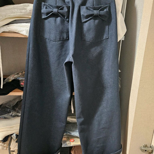 리본 포인트 롤업 팬츠(새상품)