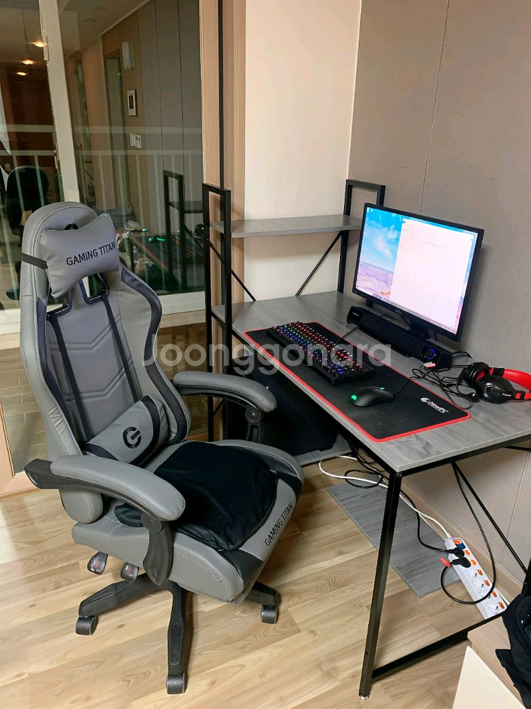 [무료배송+사은품]PC방 게이밍 레이싱 가죽 사무용 학생 컴퓨터 책상 의자--9