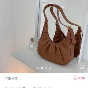 베이직 셔링주름 호보백 반달 숄더백
