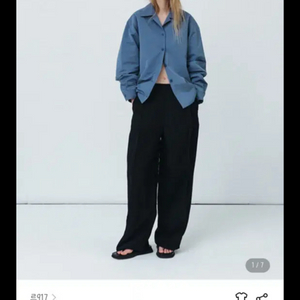 (블루/블랙) 르917 르17셉템버 오픈 카라 셔츠