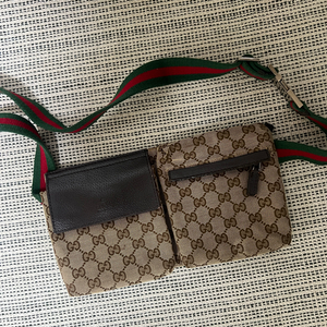 구찌 자가드 GG패턴 모노그램 힙색 벨트백