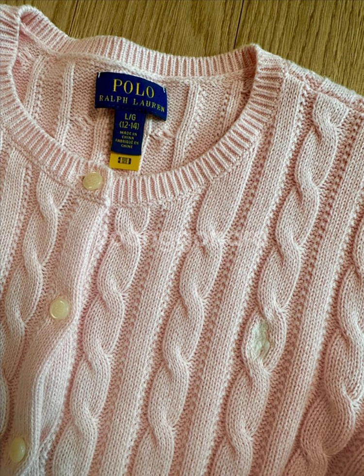 폴로 랄프로렌 여아 케이블 니트 가디건--1