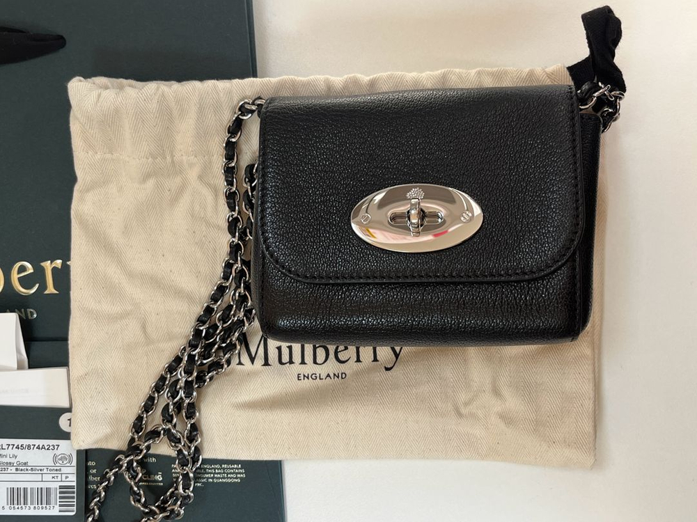 멀버리 릴리백 미니 블랙 체인 크로스백--1