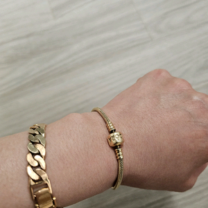 판도라 14k옐로우골드 17cm정품