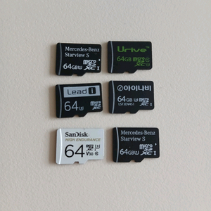 64GB 마이크로SD 카드 6개 일괄(벤츠 스타뷰)