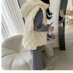 르꼬르망 여성 퀼팅 구스 패딩조끼 후드탈부착 이미지