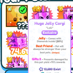 펫시뮬x 휴즈펫 팔아요 이미지