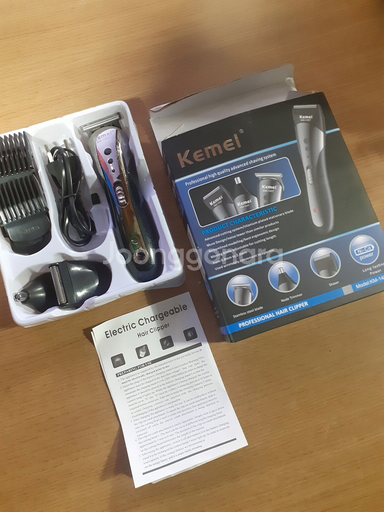 KEMEI KM-1407 남성 헤어 클리퍼 트리머 이발기 면도 콧털등--5