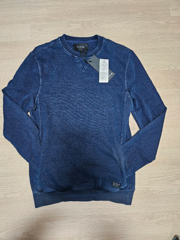 인디고 데님 포켓 맨투맨--1