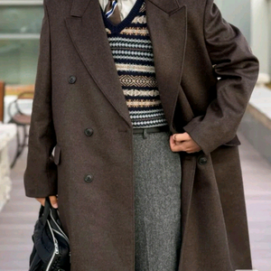 더블브레스트 롱 코트