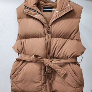 보브 후드 패딩 조끼