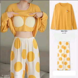 여자 긴팔 캡내장 브라캡 홈웨어 XL 수면 잠옷 파자마 상하의세트