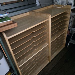 놀작미술학원 원목 지류 수납장