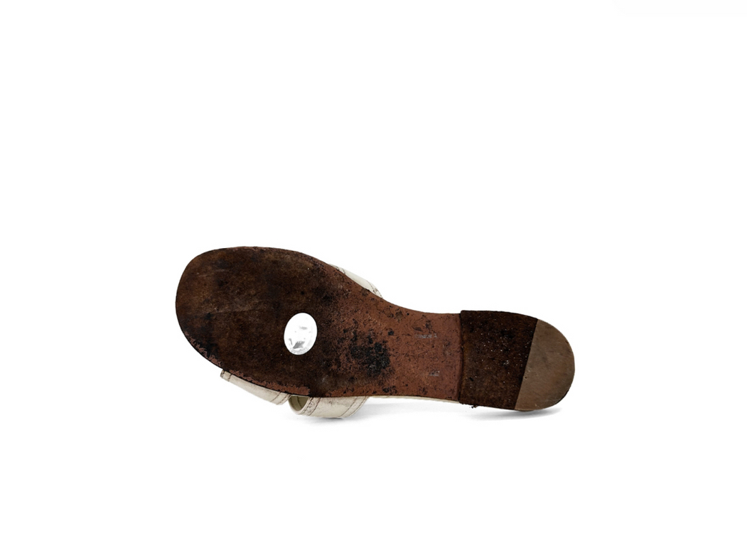 [36] 크리스찬 디올 여성 30 몽테인 몽테뉴 뮬 슬리퍼 아이보리--4