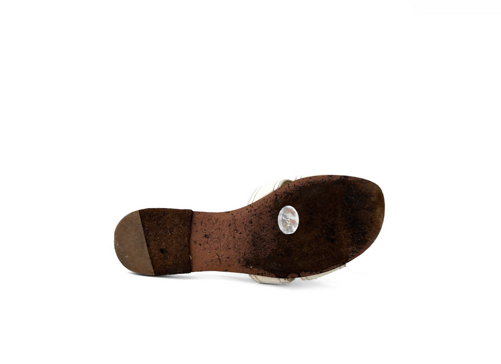 [36] 크리스찬 디올 여성 30 몽테인 몽테뉴 뮬 슬리퍼 아이보리--5