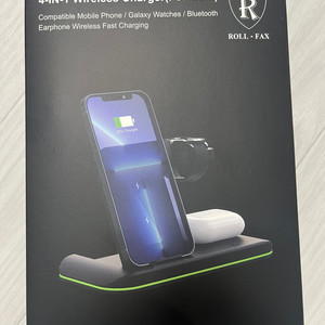 (미개봉) 듀얼코일 고급형 4-in-1 스마트폰 갤럭시,버즈 이어폰,스마트워치 무선충전기 올인원