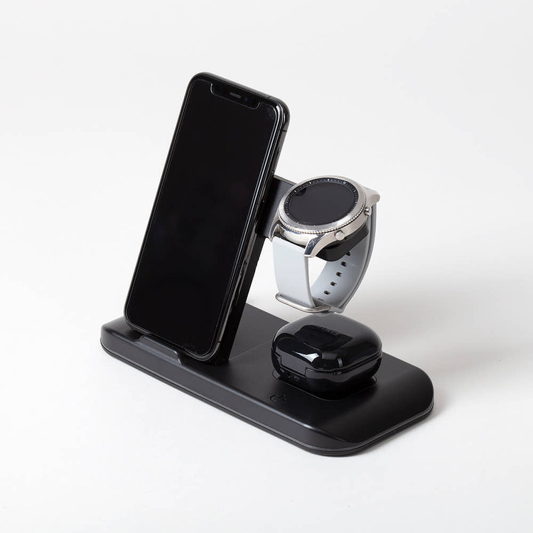 (미개봉) 듀얼코일 고급형 4-in-1 스마트폰 갤럭시,버즈 이어폰,스마트워치 무선충전기 올인원 이미지