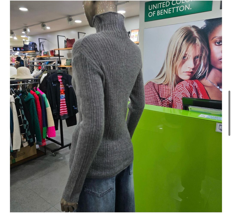 시슬리 모헤어 블렌드 슬림 케이블 니트(새상품, 사이즈 프리)--6