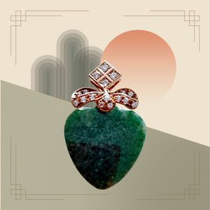 18k 비취 원석 메달