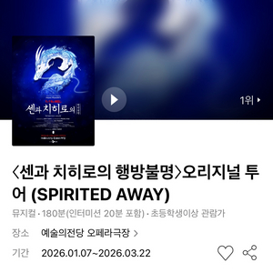 센과 치히로의 행방불명 오리지널 투어 주말 2연석 카미시라이시 모네 & 나츠키 마리 02.01 일