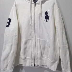 폴로 POLO 빅포니 화이트 체크 후드집업 105/XL 이미지