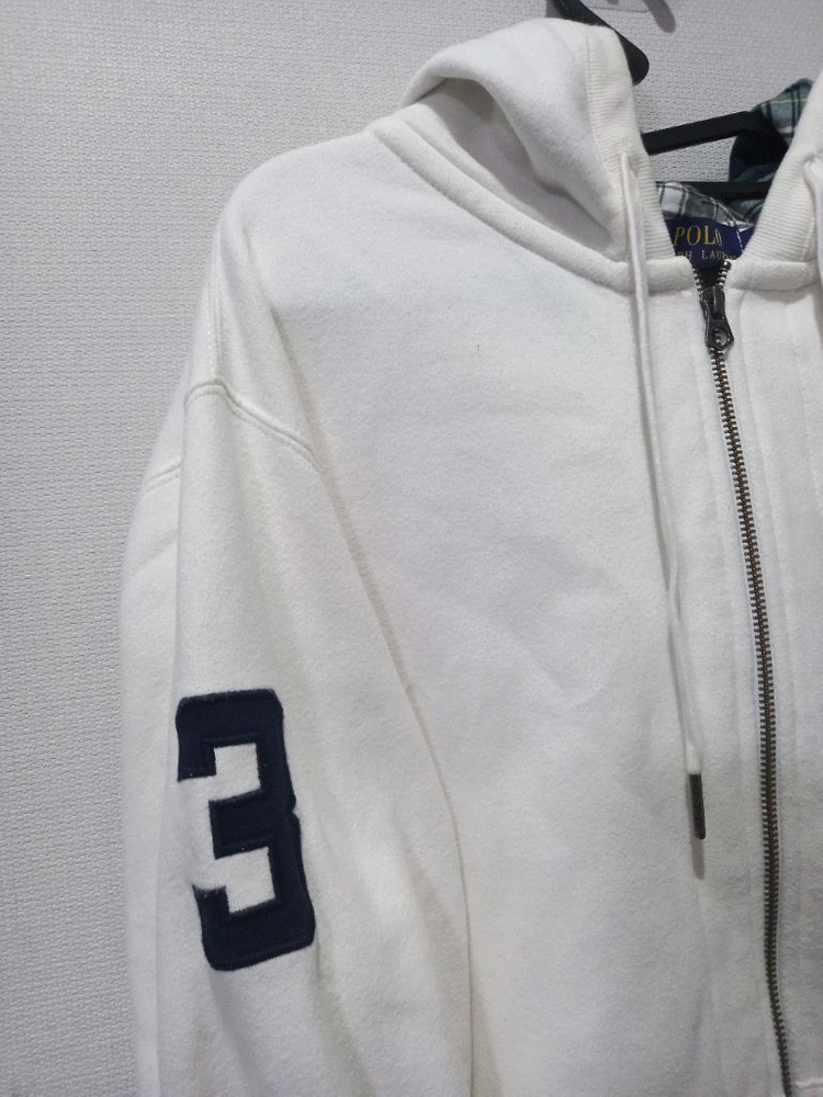 폴로 POLO 빅포니 화이트 체크 후드집업 105/XL 이미지