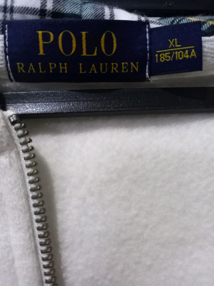 폴로 POLO 빅포니 화이트 체크 후드집업 105/XL 이미지